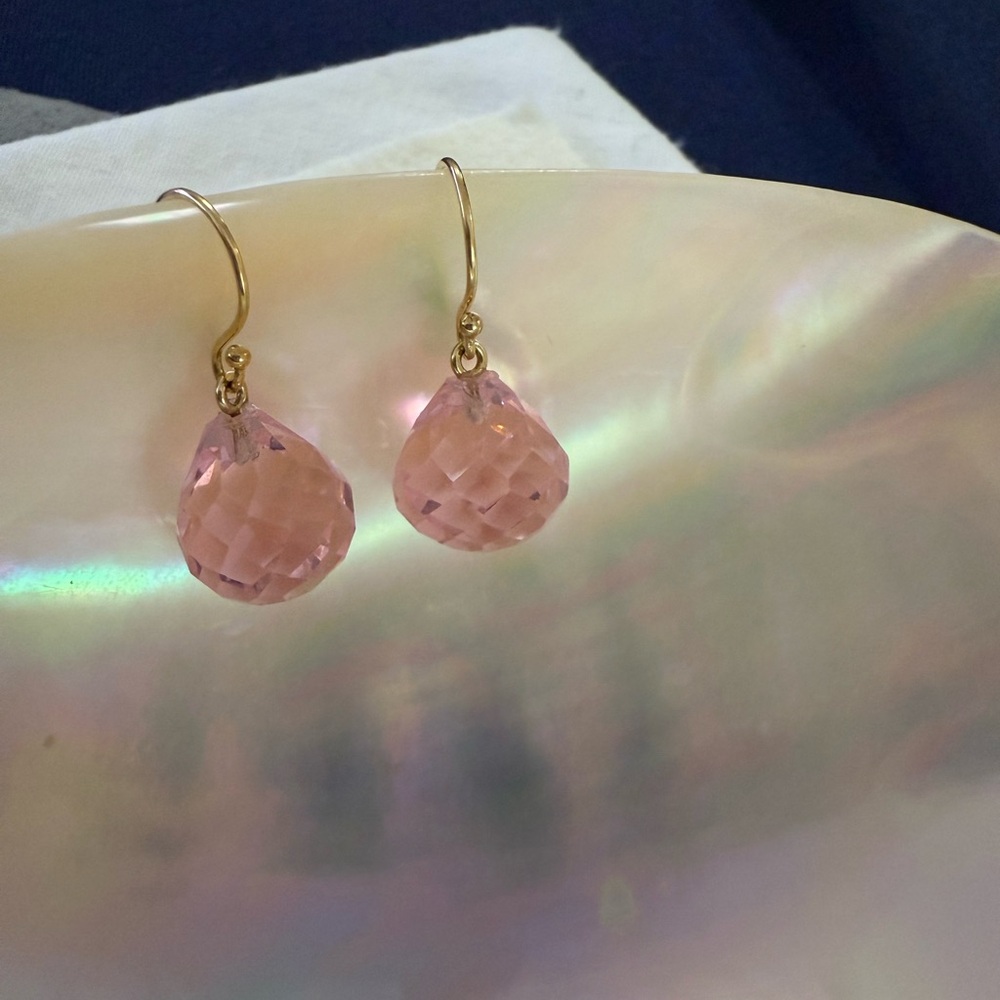 Elegant Pink Teardrop Earrings